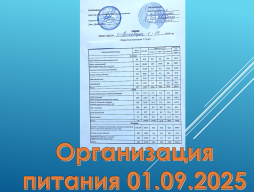 Организация питания 01.09.2025